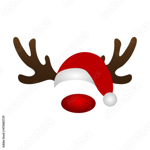 Merry Christmas Holidays Reindeer Mask on White 