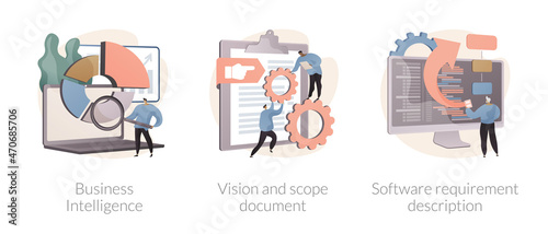 Business analysis abstract concept vector illustrations.