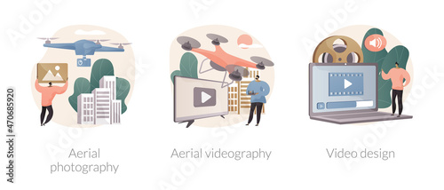 Commercial shooting abstract concept vector illustrations.