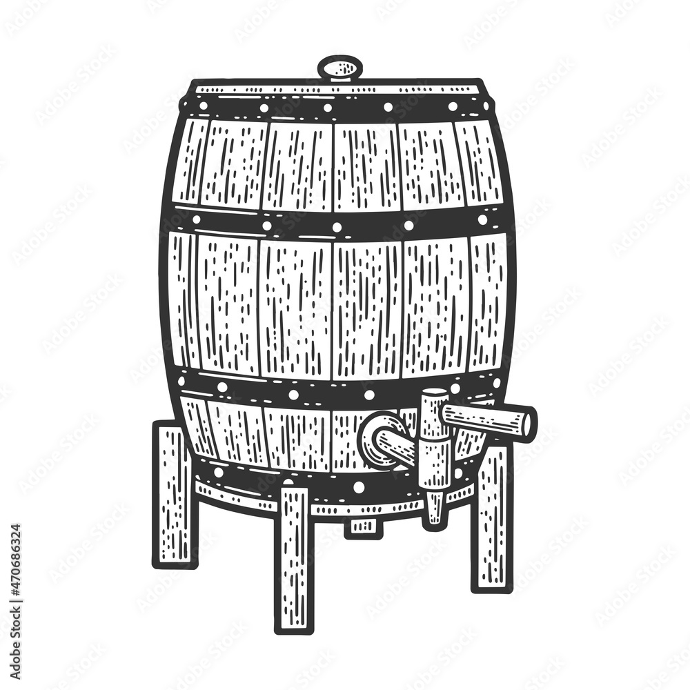 beer barrel with tap sketch engraving vector illustration. T-shirt apparel print design. Scratch board imitation. Black and white hand drawn image. beer barrel with tap sketch engraving vector illustration. T-shirt apparel print design. Scratch board imitation. Black and white hand drawn image.
