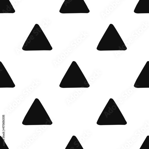 Seamless pattern with black triangles. Vector illustration