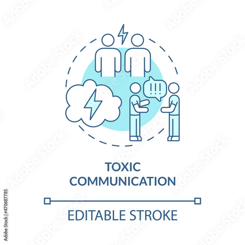 Hostile communication concept icon. Negative emotions expression. Aggressive partner. Constant accusing abstract idea thin line illustration. Vector isolated outline color drawing. Editable stroke