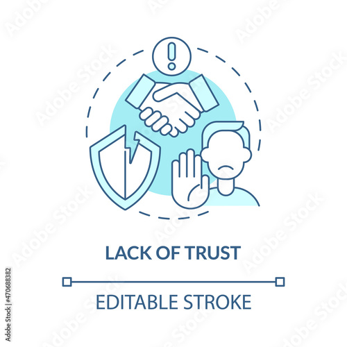 Trust absence concept icon. Manipulative partner. Constant judgement. Relationship reliance issue abstract idea thin line illustration. Vector isolated outline color drawing. Editable stroke