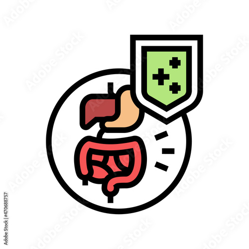 digestive tract immunity defense color icon vector. digestive tract immunity defense sign. isolated symbol illustration