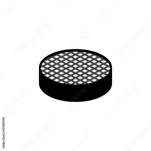 Confectioner sieve icon. Isometric of confectioner sieve vector icon