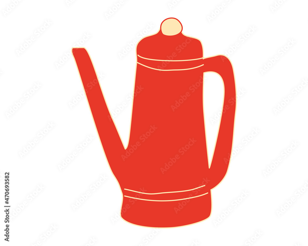 Obraz premium Coffe Pot Vintage style. Vector illustration fkat cartoon