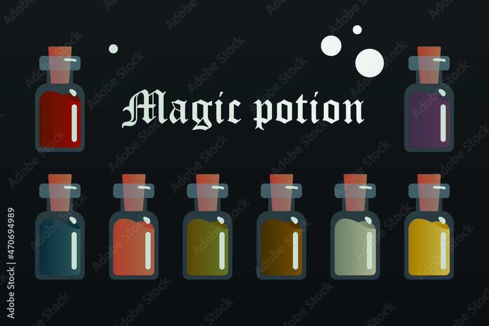 Set of magic potion