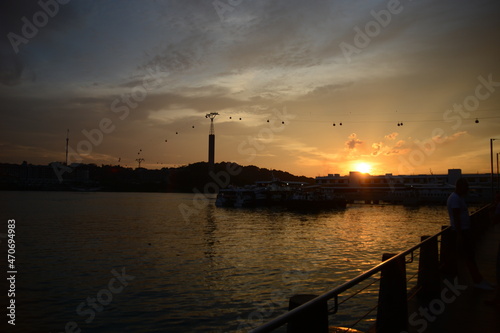 sunset over the habour