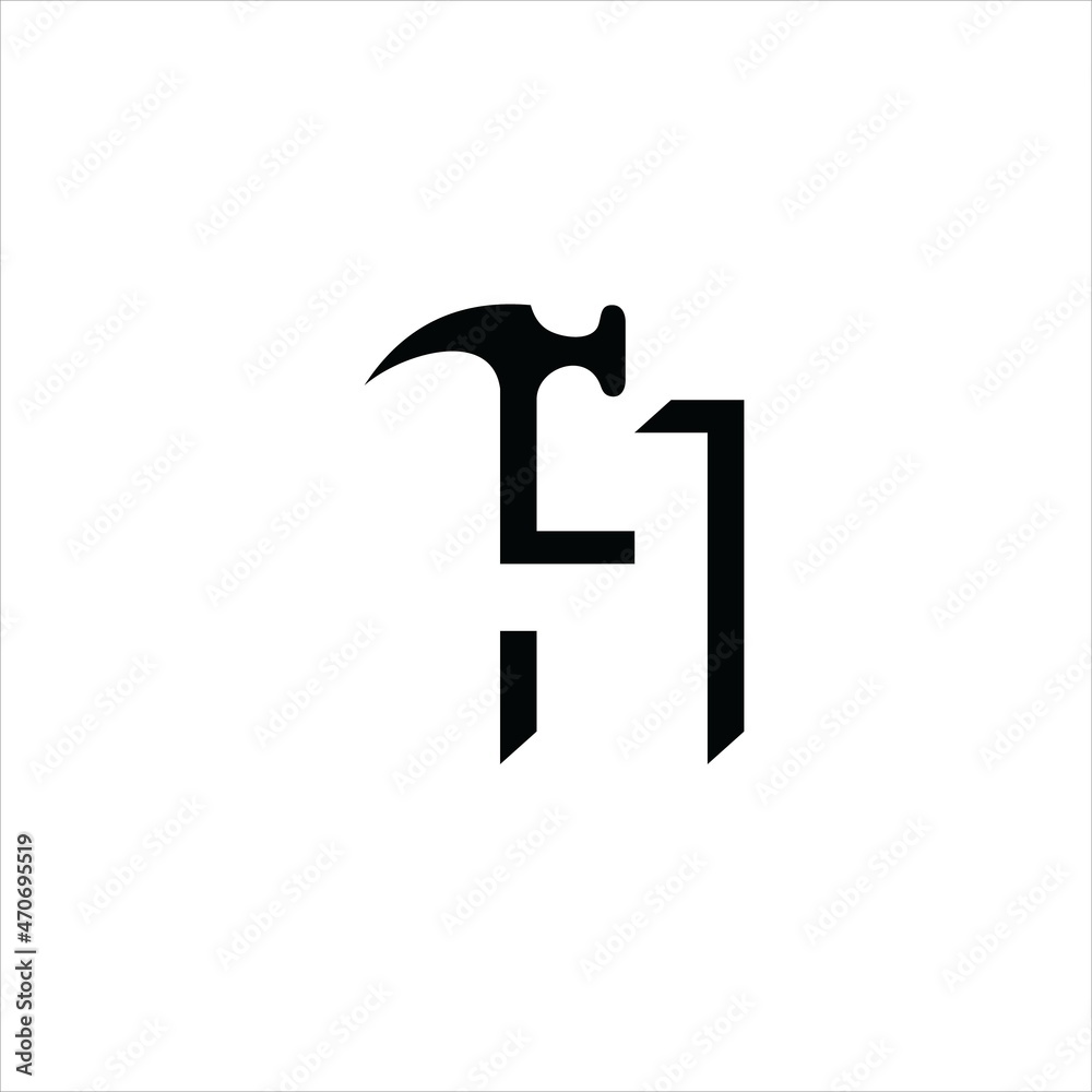 initials h logo vector template hammer initials h logo vector template hammer