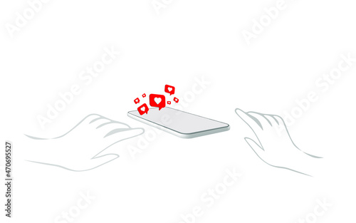 Notification Like icon. Social network app icon. Vector illustration.