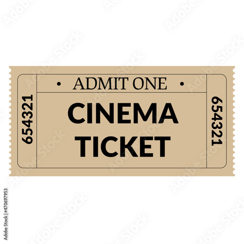 Retro cinema ticket vector