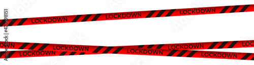 Lockdown absperrband isolated on transparent background. vector