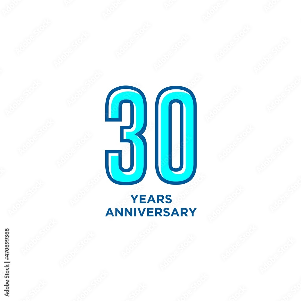 Template logo 30th Anniversary, Vector Illustration, EPS10 Template logo 30th Anniversary, Vector Illustration, EPS10