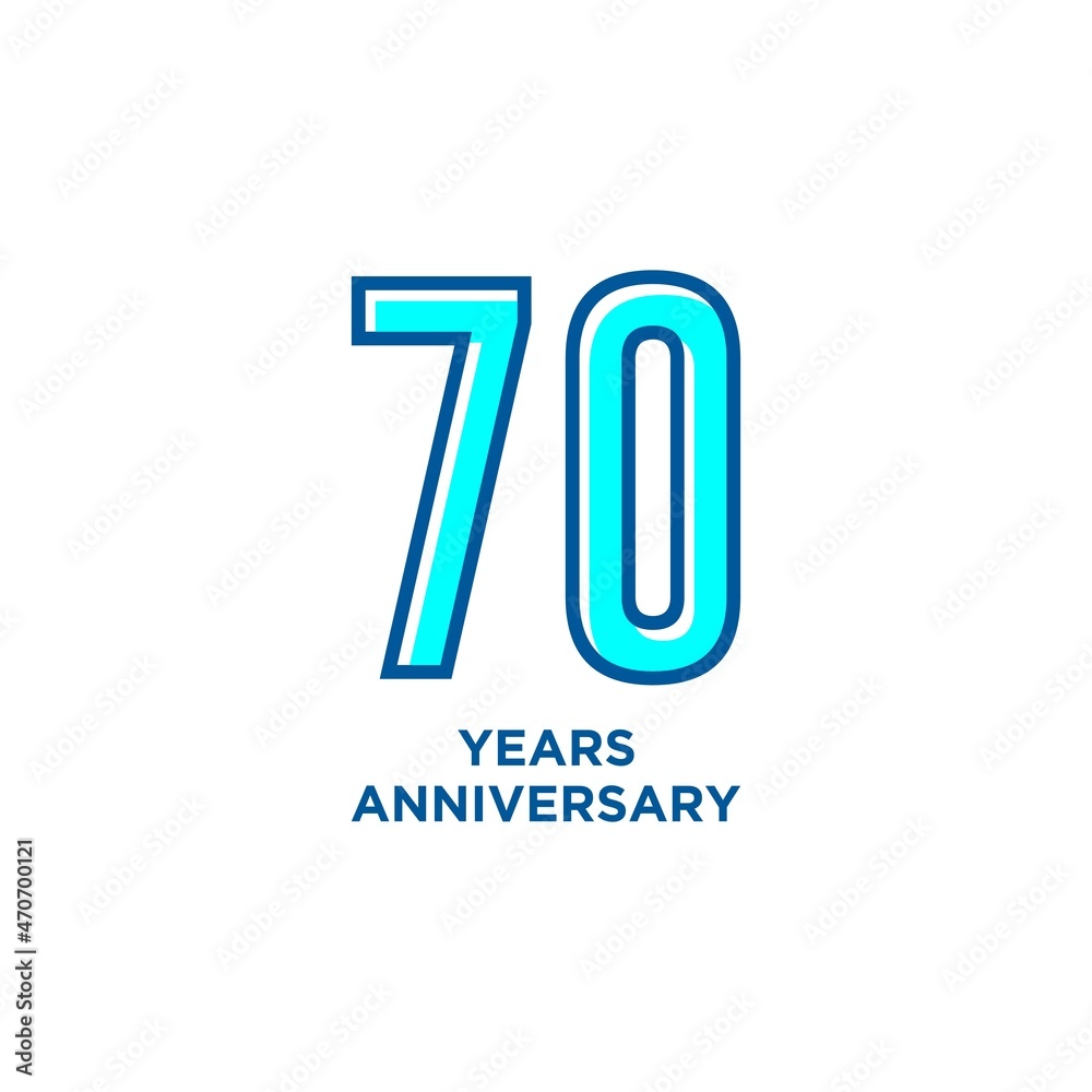 Template logo 70th Anniversary, Vector Illustration, EPS10 Template logo 70th Anniversary, Vector Illustration, EPS10