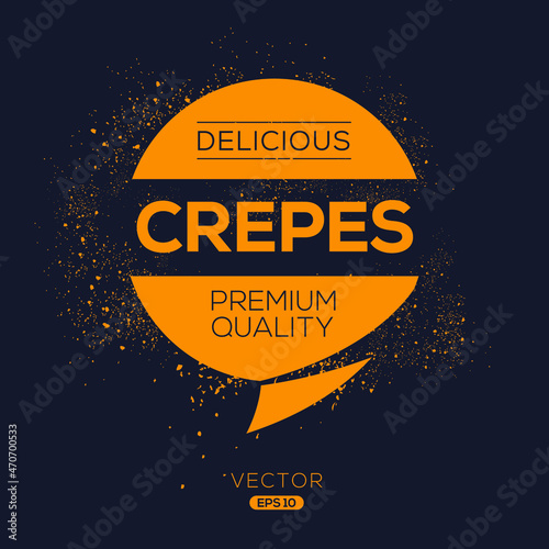 Creative (Crepes) logo, Crepes sticker, vector illustration.