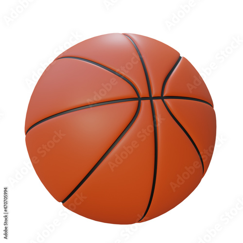 3d basketball isolated on white background