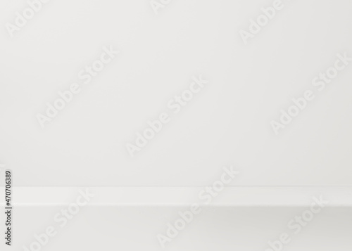 Empty white table top and blur wall. Wall Texture Background. Building banner mock up abstract background - can used for display or montage your products.