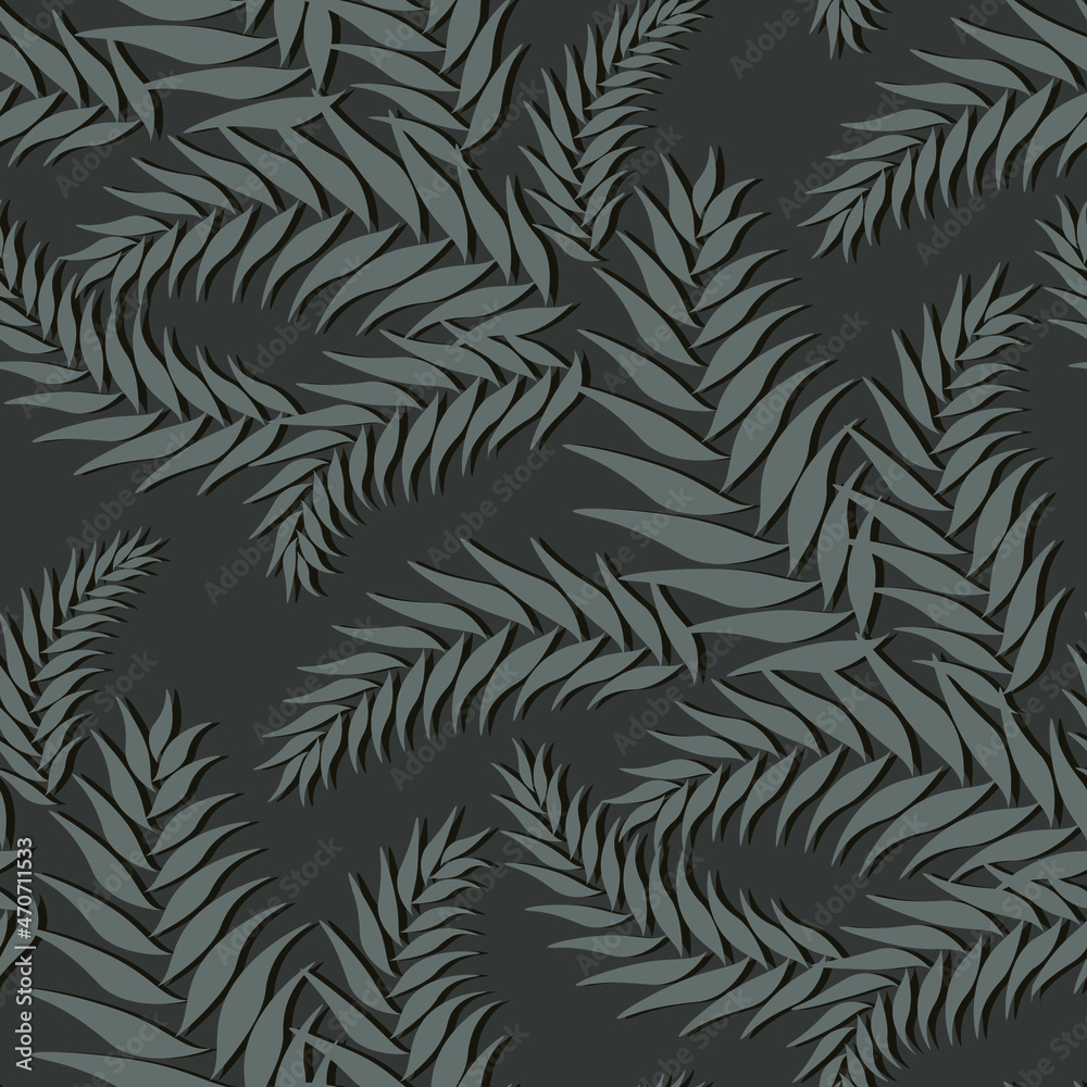 Fern leaves background. Vector seamless pattern