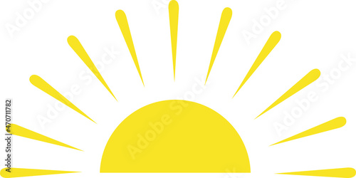 Vector illustration of yellow half sun 