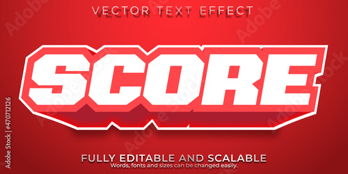 Valokuva Score sport text effect, editable basketball and football text style