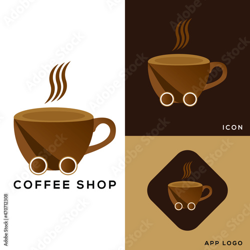 coffee cup icon logo design