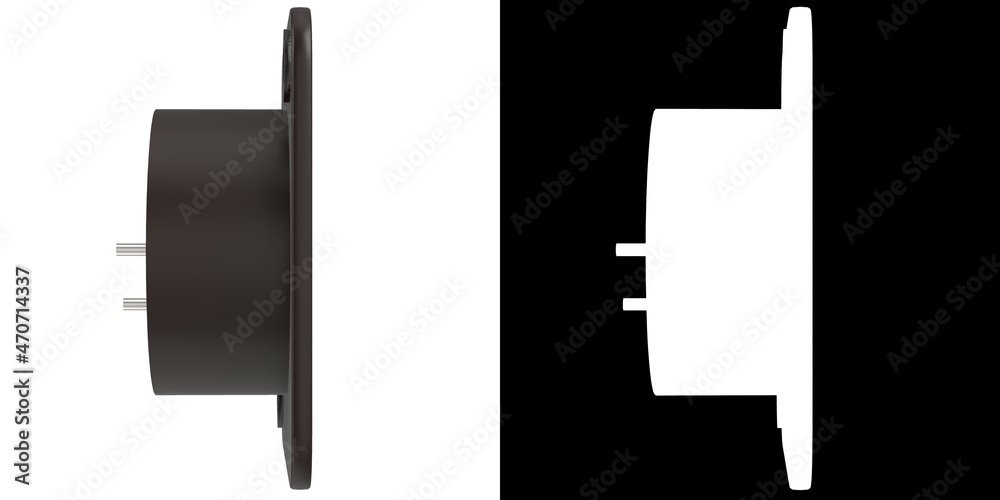 3D rendering illustration of a panel mount male xlr connector 3D rendering illustration of a panel mount male xlr connector