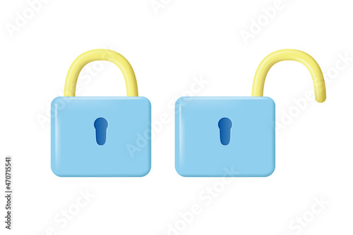 Vector illustration of a 3d padlock.