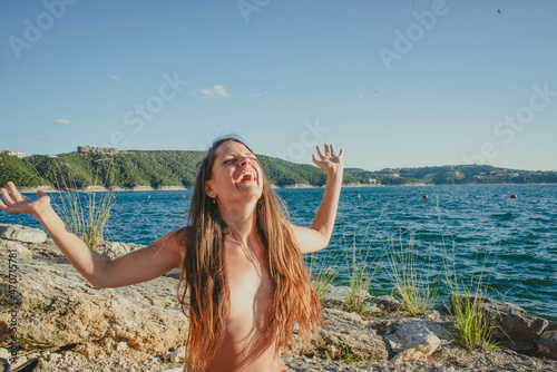 Woman on a Nude Beacg photo