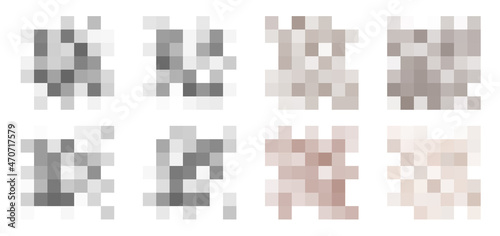 Censored labels. Censor blur effect texture isolated. Vector illustration for photo, app or tv.