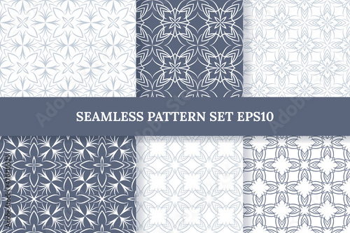 A set of seamless patterns in vintage style. 