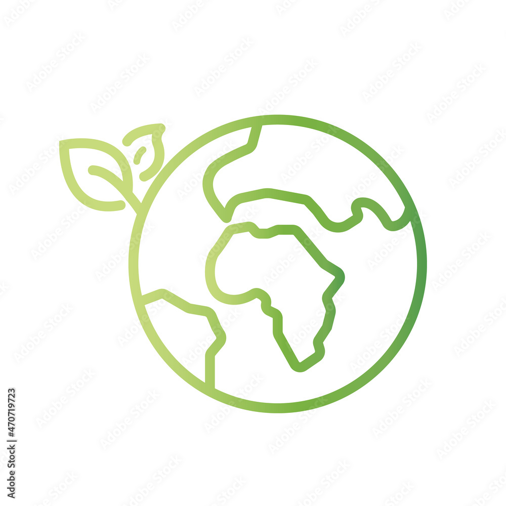 A green planet with two green leaves. A green planet with two green leaves.