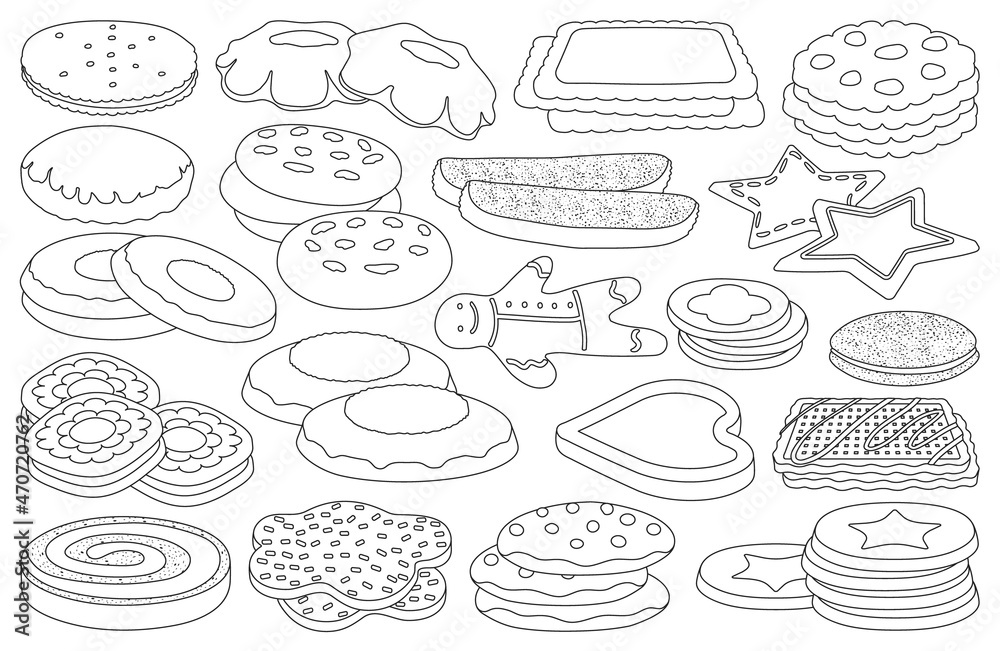 Biscuit vector ouline set icon. Isolated ouline set icon cookie.Vector illustration biscuit on white background. Biscuit vector ouline set icon. Isolated ouline set icon cookie.Vector illustration biscuit on white background.