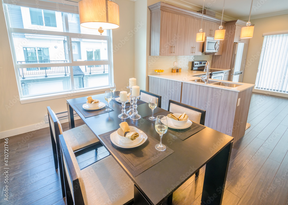 Modern kitchen in luxury house.