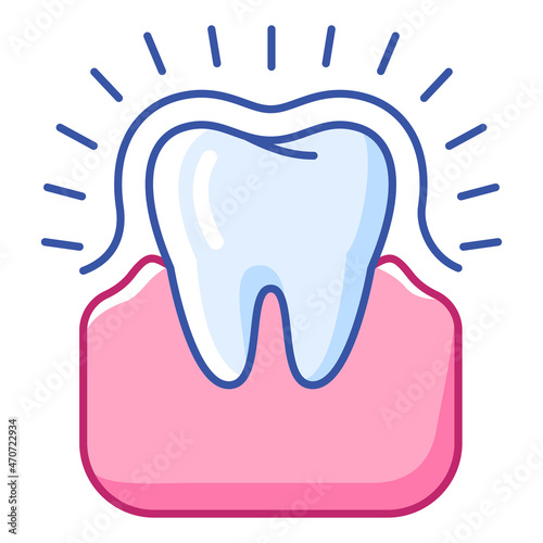 Illustration of teeth protection. Dentistry and health care icon. Stomatology medical item.