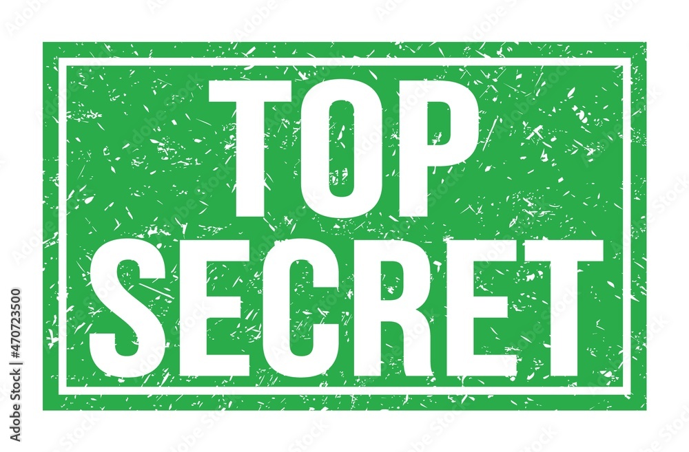 Fototapeta premium TOP SECRET, words on green rectangle stamp sign