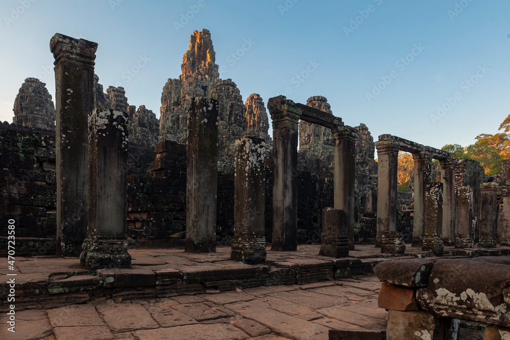 Angkor Wat is a huge Hindu temple complex in Cambodia.
