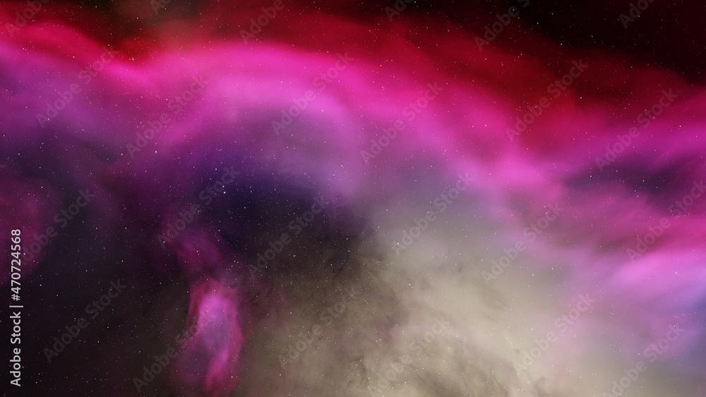 Obraz premium Deep outer space with stars and nebula 3d illustration