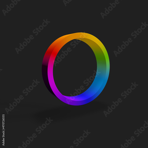 rainbow colored 3D circle