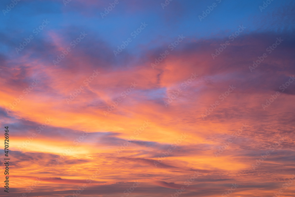 Sky with red-colored clouds Sky with red-colored clouds
