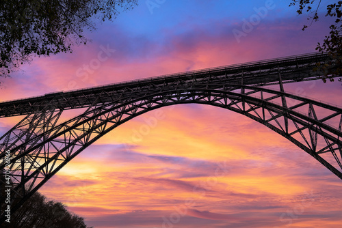 Mungstener Bridge at sunset, Bergisches Land, Solingen, Germany
