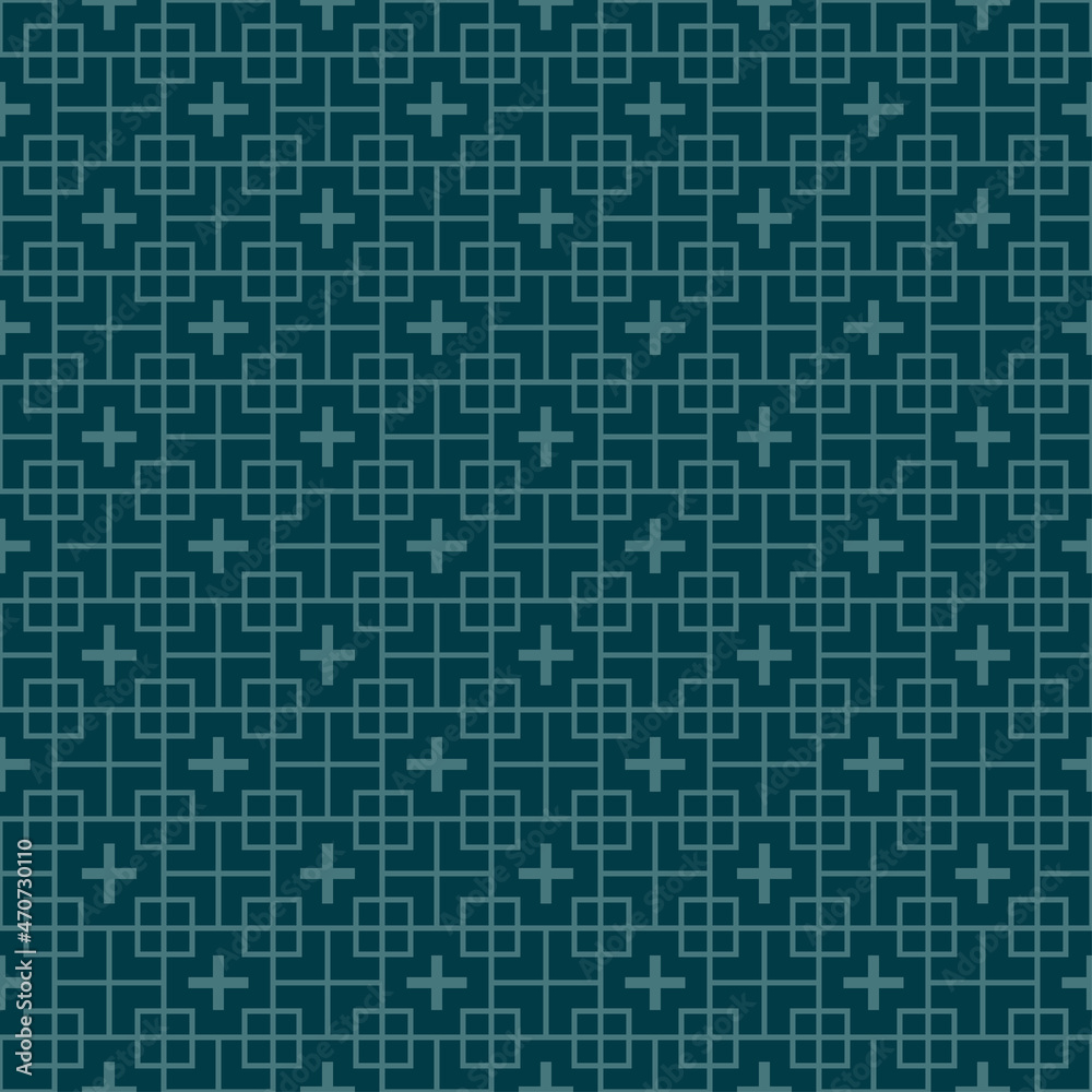Abstract geometric pattern of squares with crosses. Seamless mosaic and tile. Vector illustration Abstract geometric pattern of squares with crosses. Seamless mosaic and tile. Vector illustration