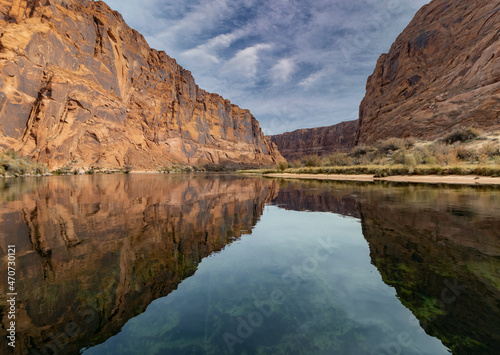 Canyon Walls Relection On The Colorado River Lees Ferry, AZ