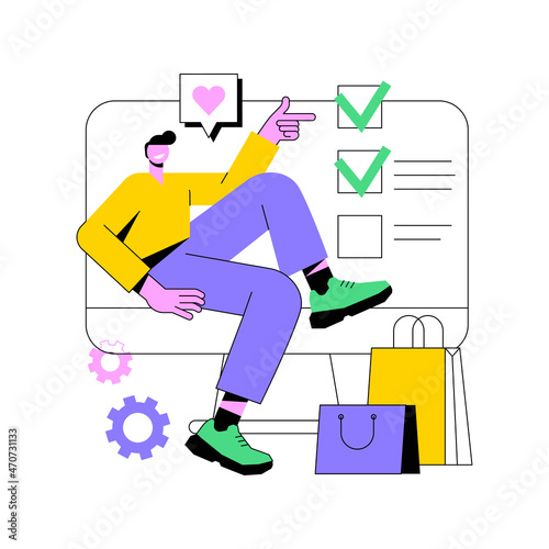 My orders list abstract concept vector illustration. Shopping list ID, customer name, add items to cart, ecommerce website menu, online store, curbside pickup, shopping cart abstract metaphor.