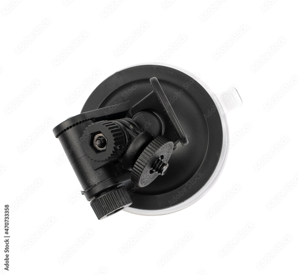 Car dashboard camera with suction mount isolated Car dashboard camera with suction mount isolated
