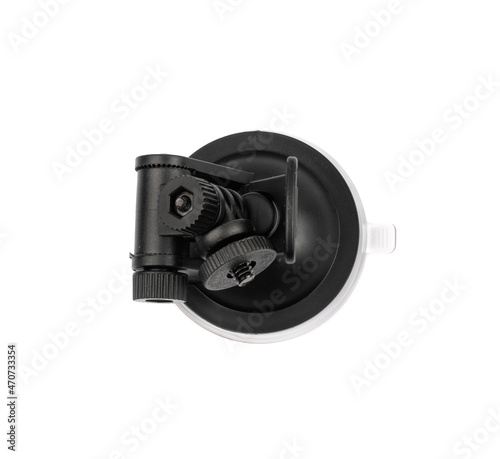 Car dashboard camera with suction mount isolated