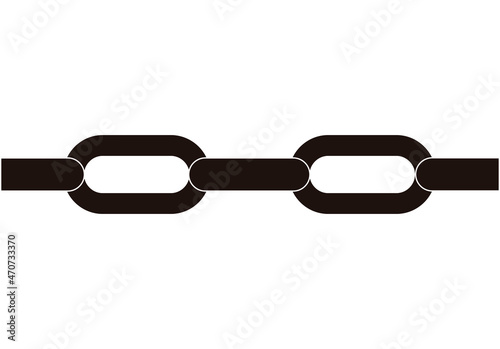 Icono negro de una cadena en fondo blanco. 