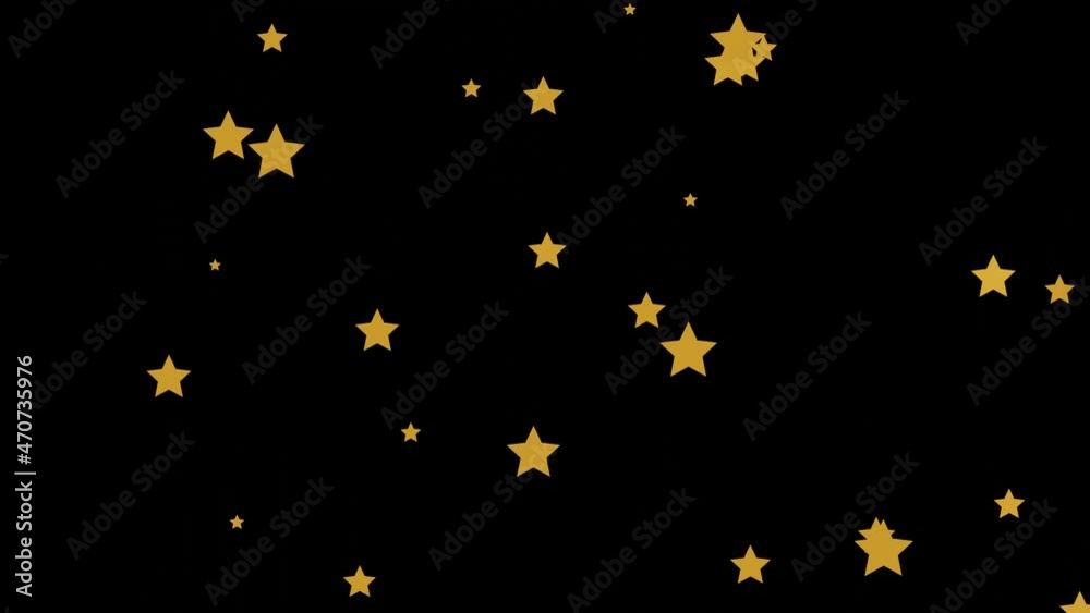 The stars are falling slowly golden. Transparent background The stars are falling slowly golden. Transparent background