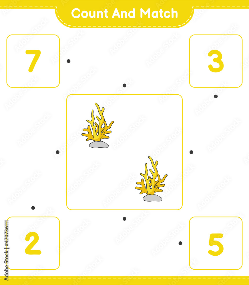 Count and match, count the number of Coral and match with the right ...