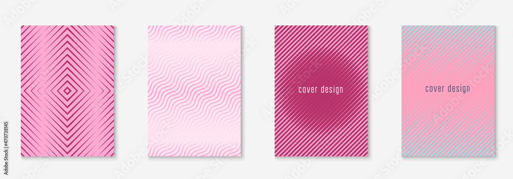 Set brochure as minimalist trendy cover. Line geometric element.