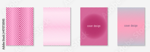 Set brochure as minimalist trendy cover. Line geometric element.